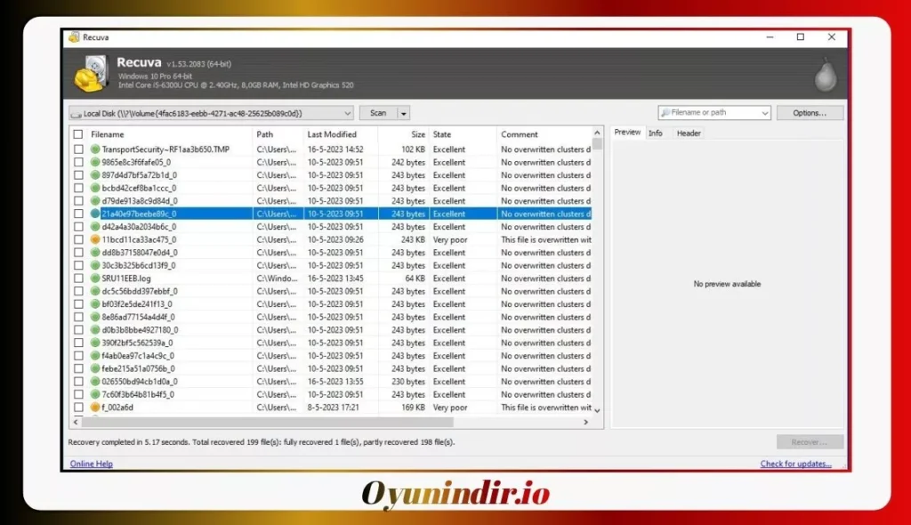 Recuva Full İndir – Professional & Technician v1.55.133